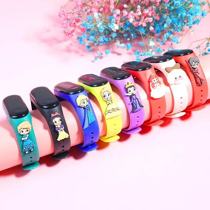 Kids Cartoon Watch Fashion Led Digital Watch Outdoor 30m Waterproof Silicone Bands Wristwatch For Child Teens Students