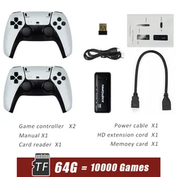 Retro TV Games Wireless Game Console 10000+ Classic Game Stick 4K Supports 20+ Emulators For PSP/PS1 For PS5 Joysticks Look