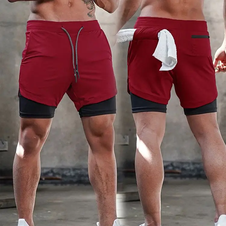 
 Мужские шорты для бега 2 в 1, быстросохнущие пляжные шорты для занятий фитнесом, мужские летние спортивные легинсы для тренировок, одежда  