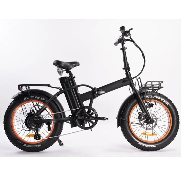 20 inch fat tire foldable electric cargo  bike with front basket
