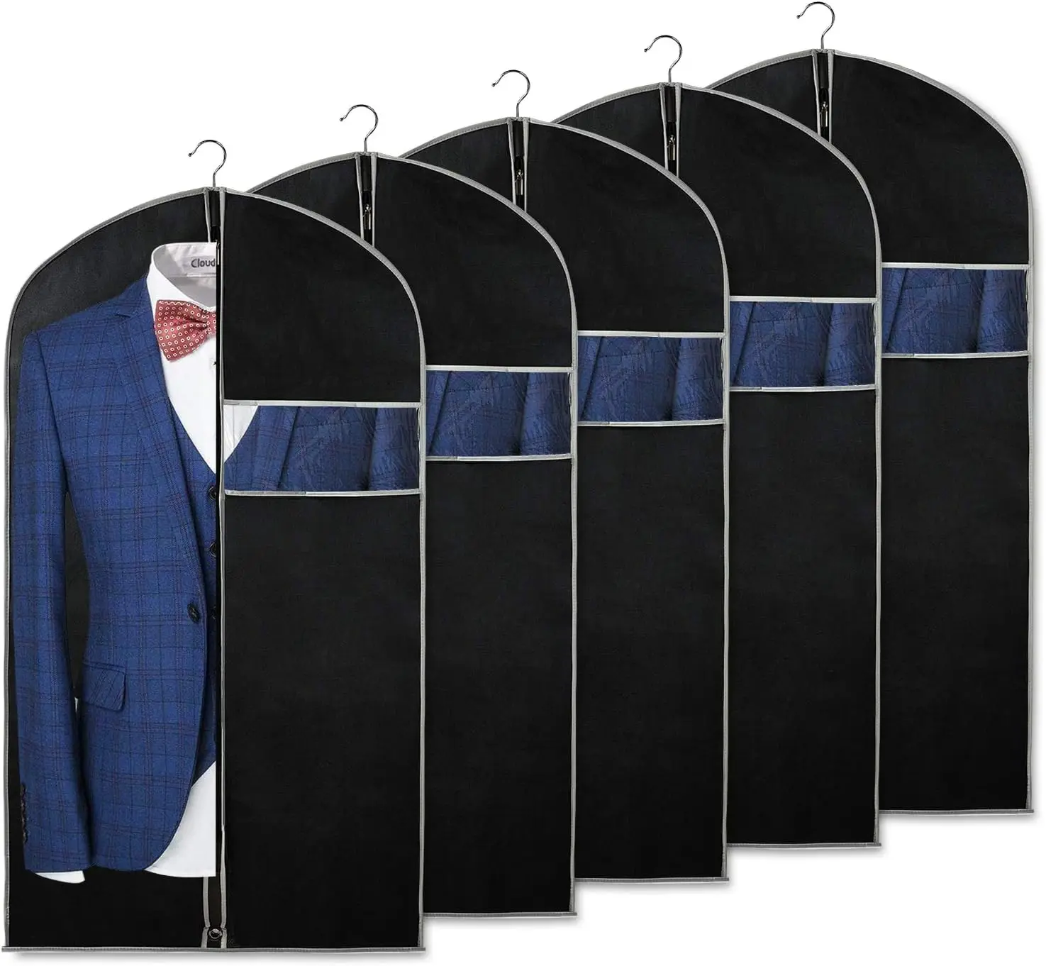 Wholesale Luxury Custom Logo Non-Woven Coat Suit Garment Bags with Zipper Bulk for Clothes Storage Carry Dust Cover