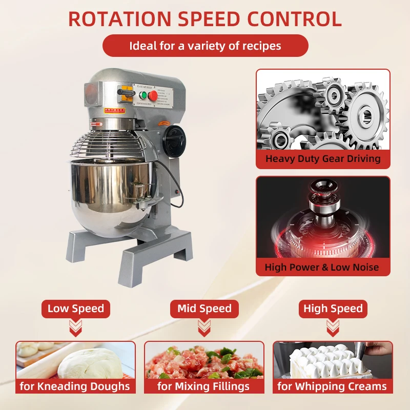 Пищевой Спиральный Миксер, профессиональный Планетарный Миксер для выпечки тортов, 1000 Вт, 20 л, 25 л, 30 л, коммерческий стоячий миксер