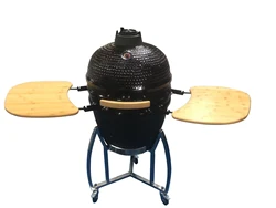 Commercial 22 Inch Large Ceramic BBQ Grill  Kamado Charcoal Barbecue Grill Black Kamado Ceramic Smoker Grill Outdoor Backyard