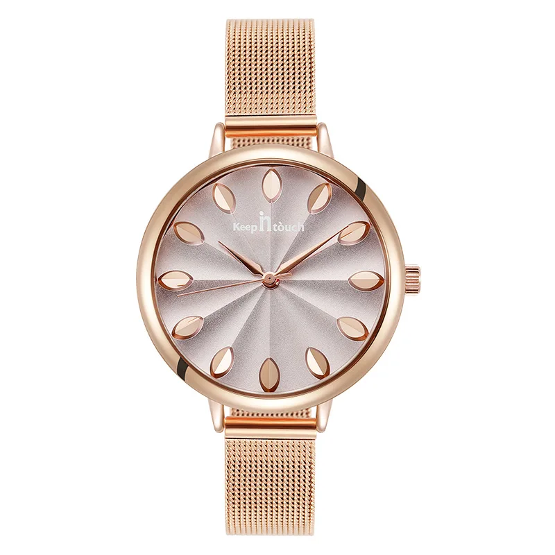 Hot selling fashion movement ladies Ipg gold quartz watch with multi-dial multi-color mineral glasses waterproof