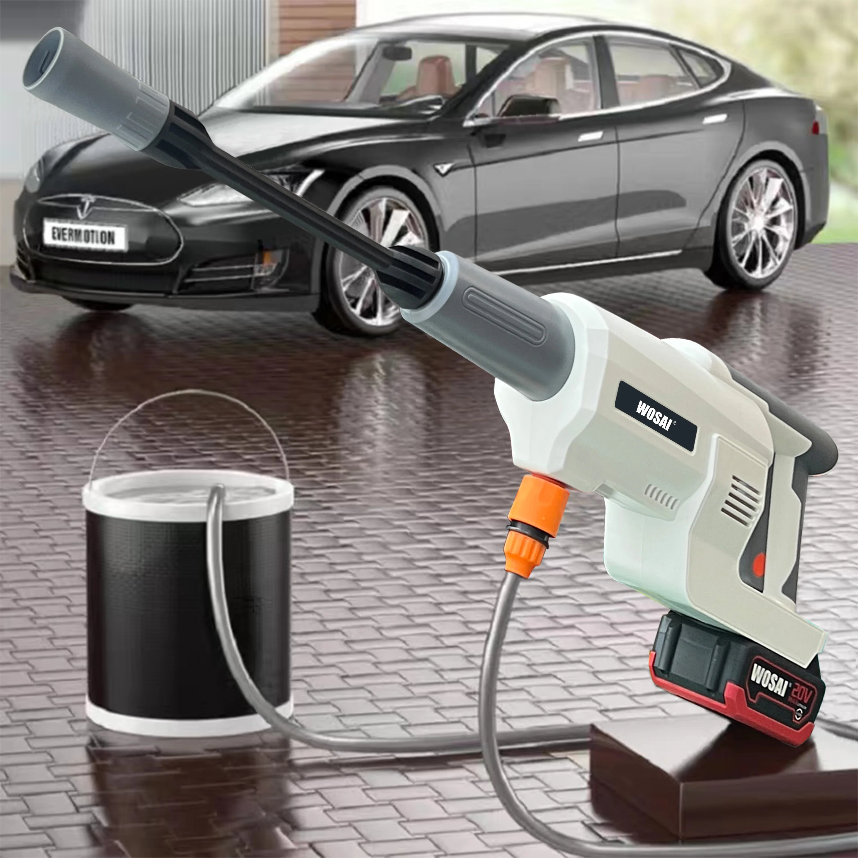 WOSAI 20V Automatic Car Wash Guns Machine Professional Car Washer Rechargeable Durable Battery Cordless Pressure Washer
