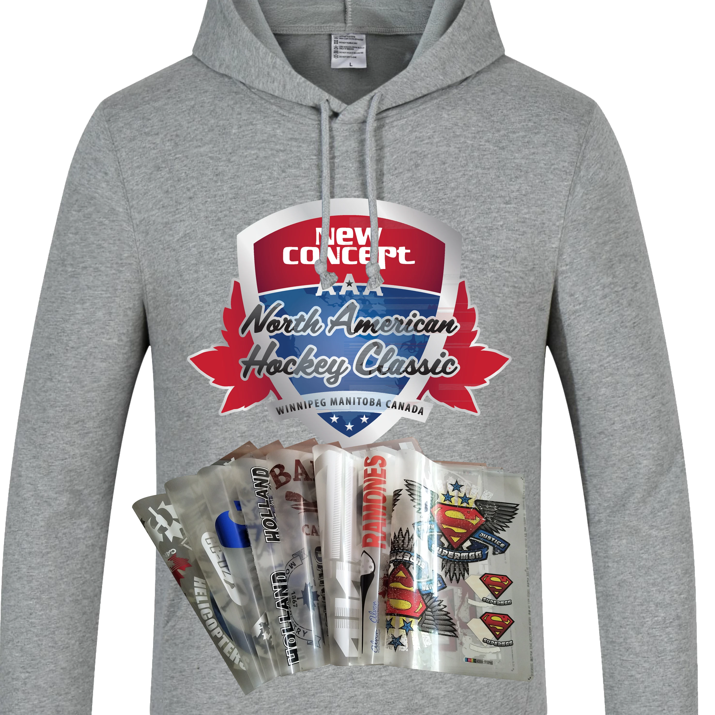 
Хорошее качество, пользовательский дизайн, теплопередающая этикетка для толстовок и футболок 