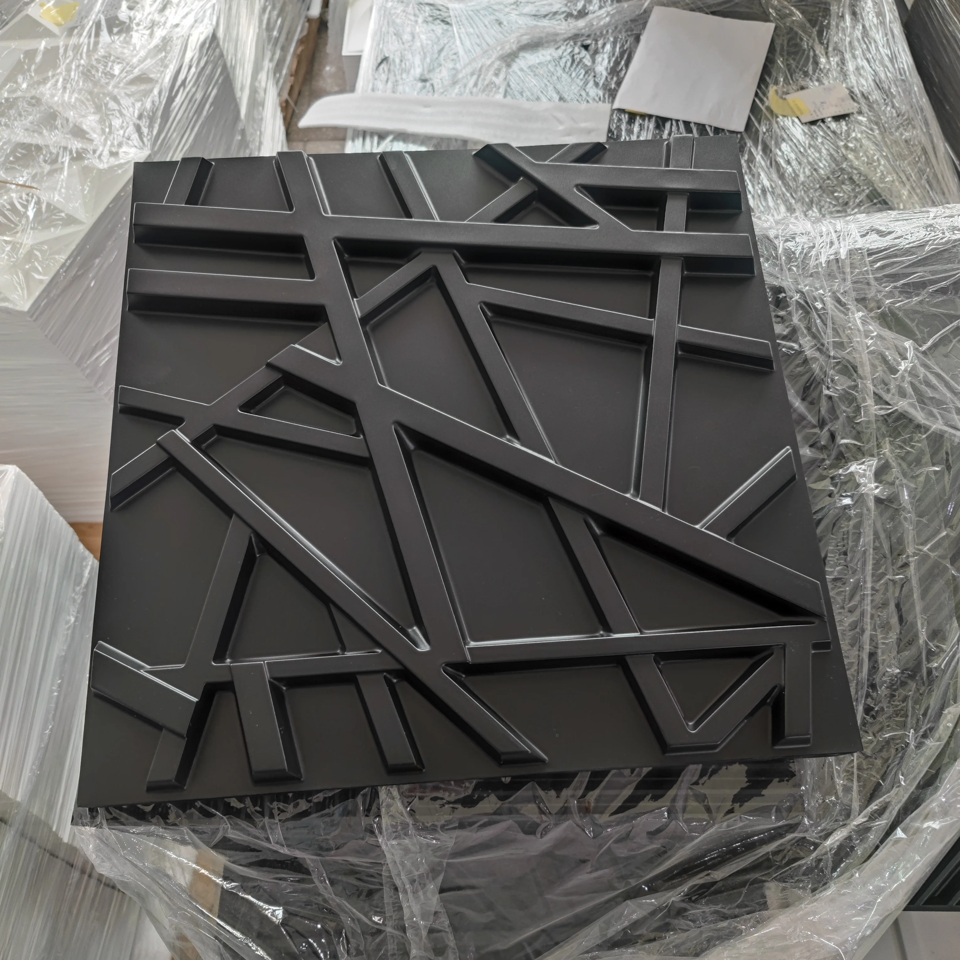 panel 3d pvc wall art decorative exterior 3d effect pvc wall panels adhesive glue fluted wall panels black 1mm