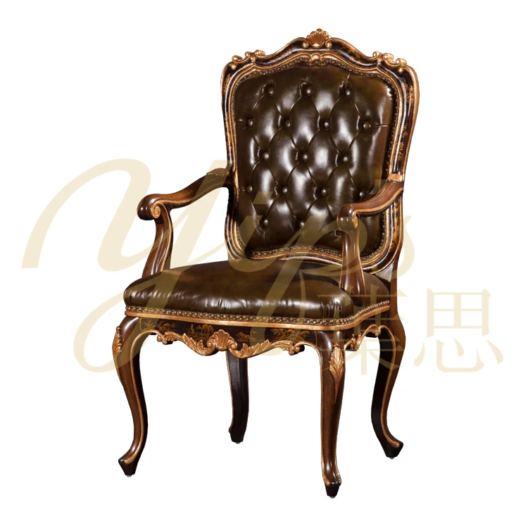 Yips LD-1203-0242 Chinoiserie Series Resin Carving Handpainted Chinoiserie Pattern Livingroom Classical Arm Chair