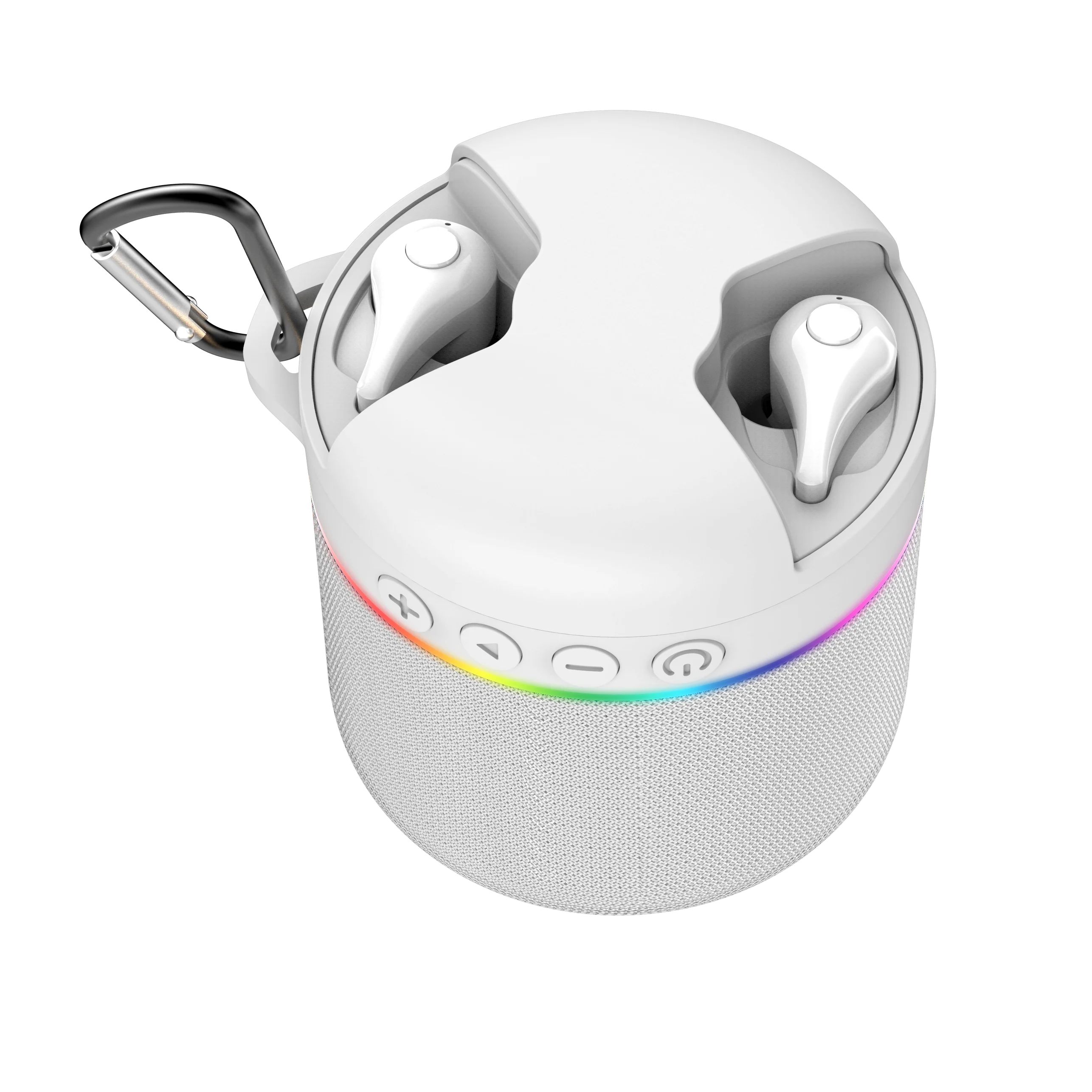 3d bass sound Hi-Fi audio sports gift headset travel hook sliding cover Outdoor Portable Wireless 2 in 1 TWS speaker