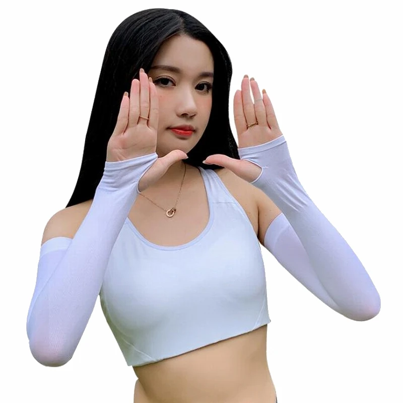 Новый стиль, 5 цветов на выбор для женщин Солнцезащитная шелковыми рукавами для девочек велосипед фара дальнего света, Открытый УФ-рукав