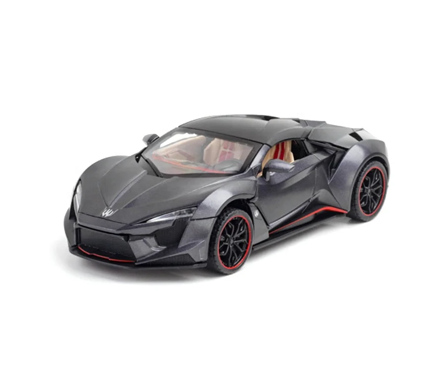 1/24 Scale Diecast Vivid Sports Cars Model Metal Alloy Vehicle Car Toys With Sound & Light For Kids