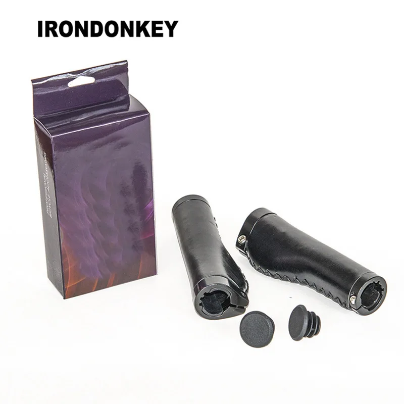 IRONDONKEY Bike Grips Source Retro Bike Handlebar PU Leather Handle Cover for Mountain Bike Bicycle Accessories