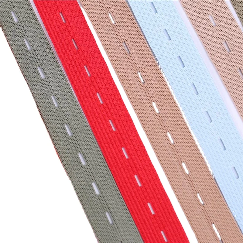 DIY Sewing Accessories 15mm 20mm 25mm Button Hole Elastic Band White Black Buttonhole Pants Waist Adjustable band