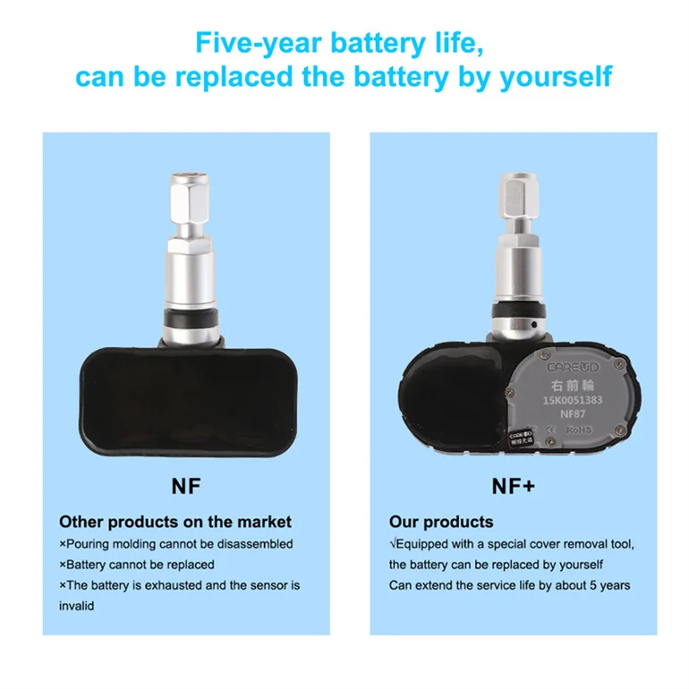 Hot Sale Tire Pressure Monitoring System Wireless External Sensors for Toyota Mazda Nissan Honda car