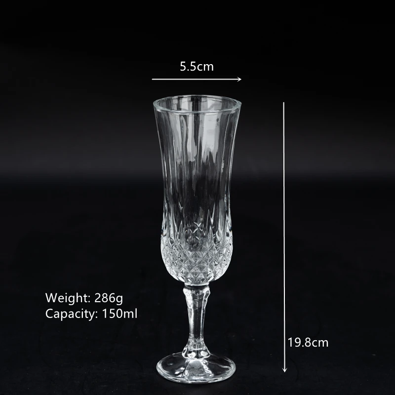 150ml diamond goblet champagne glasses TL3001DIM