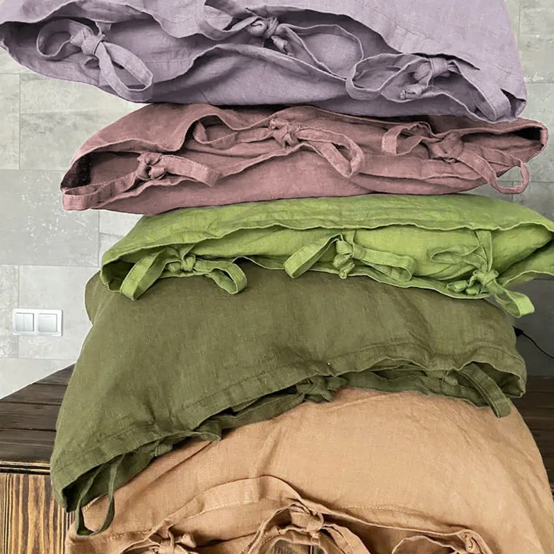 Цвета мокрого камня льняные наволочки для подушек 1 пара сотканные из 100% Изысканные французские натурального льна (из