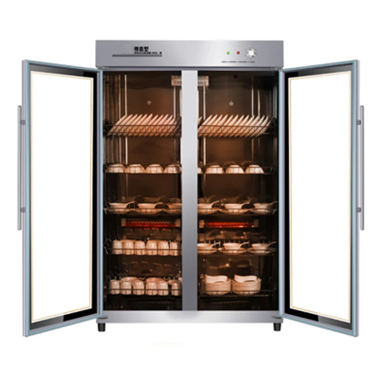 Двухдверная Коммерческая кухонная посуда дезинфекционный шкаф 860L