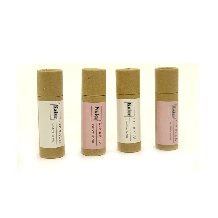 Biodegradable   push-up Paper Tube Packaging for Natural Deodorant Kraft Cardboard  Tube   for Lip balm&body balm lipsticks