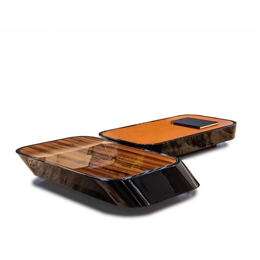 Italian minimalist leather sofa Italian designer first layer cowhide living room light luxury high-end straight row sofa