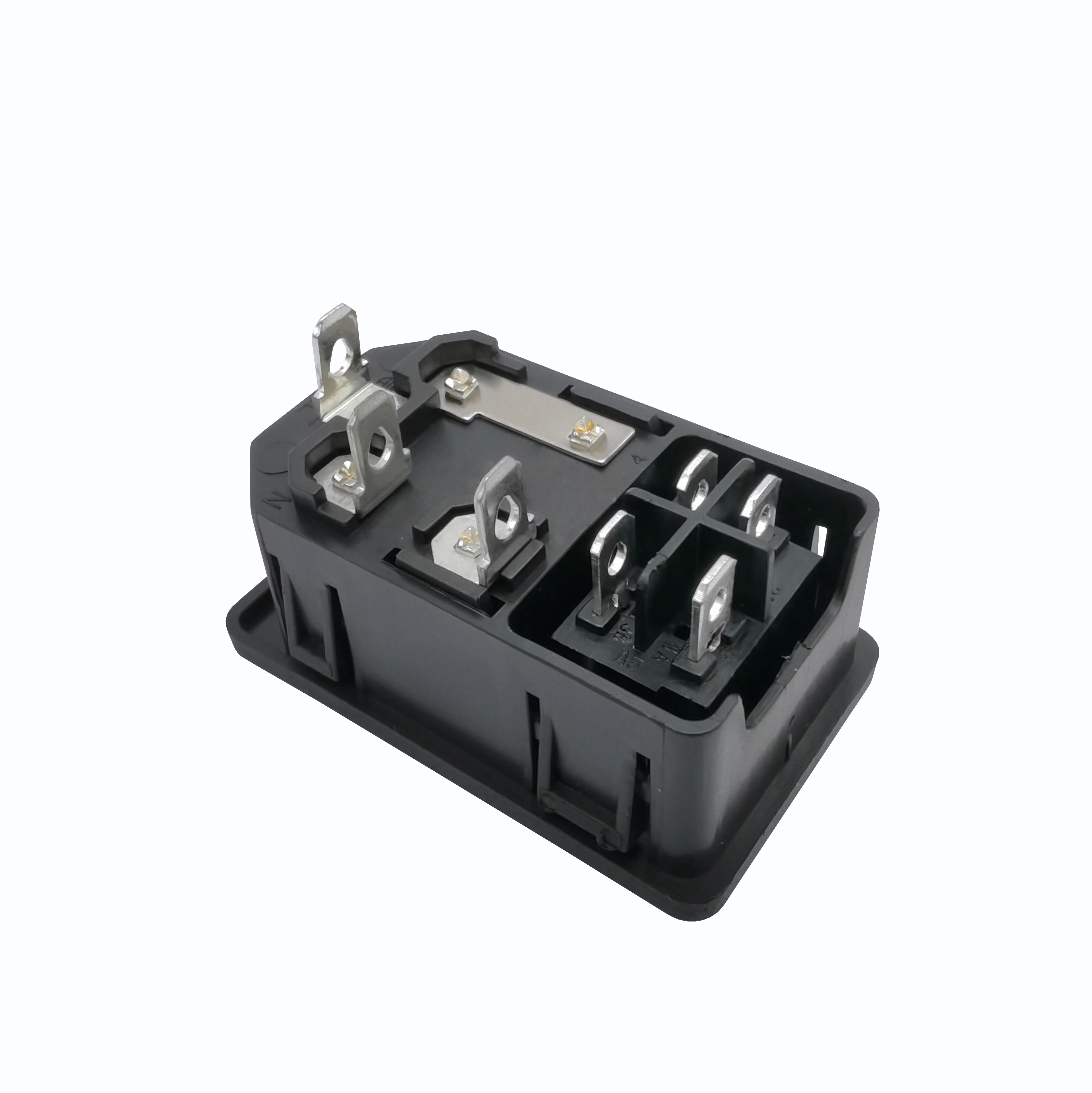 Комбинированная электрическая розетка переменного тока 10A250V IEC C14 3 в 1 с переключателем и двумя держателями предохранителей