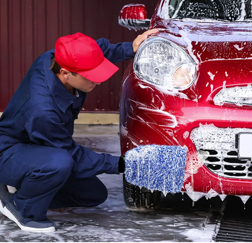 Car detailing wash mitt Custom Logo Microfiber Car Washing Mitt Microfiber Material Car Wash Mitt Gloves