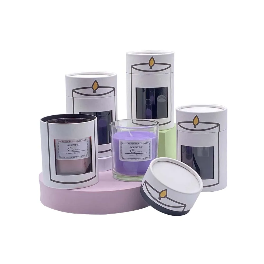 Wholesale Paper Mache Boxes Round Candle Box Cylinder Box