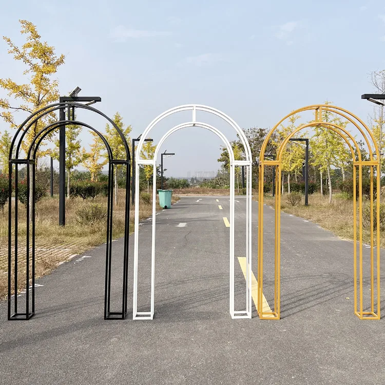 JAROWN New Wedding Props Truss Arch Background Ornaments Wedding Stage Curved Square Pillars Arched Door Decoration Flower Stand