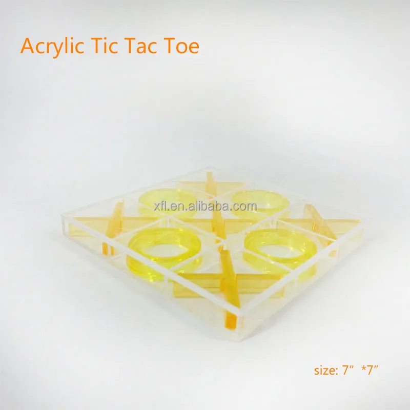 Eco-friendly acrylic tic tac toe factory customize tic tac toe game high clear colorful X and O game set