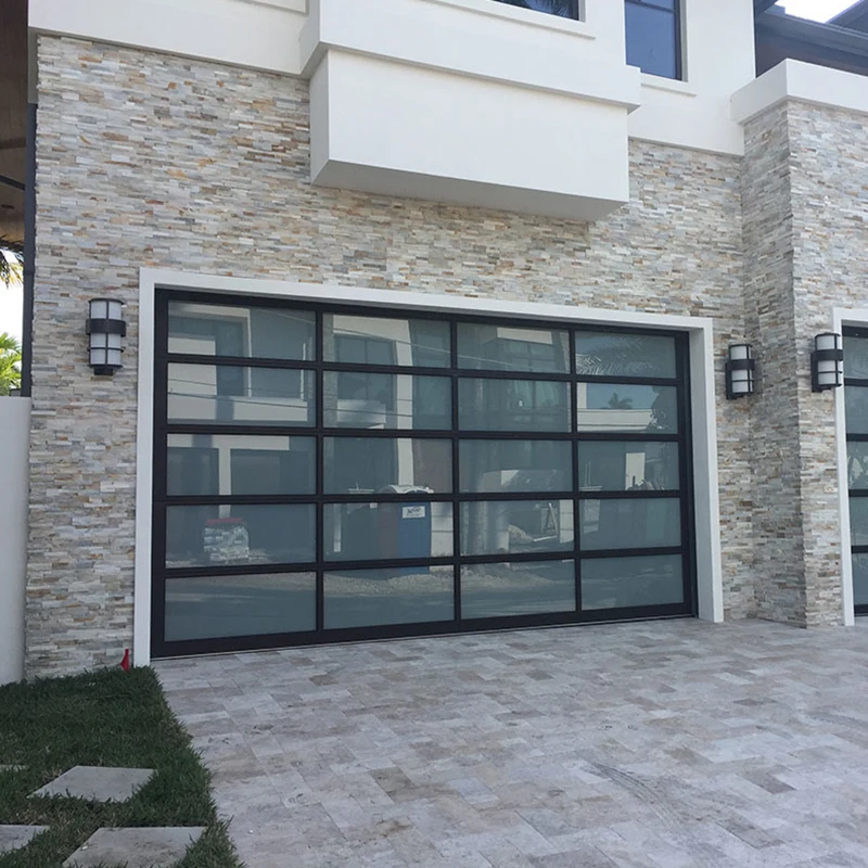 
Black or Optional Colors Aluminum Alloy Material Glass Sectional Garage Door 