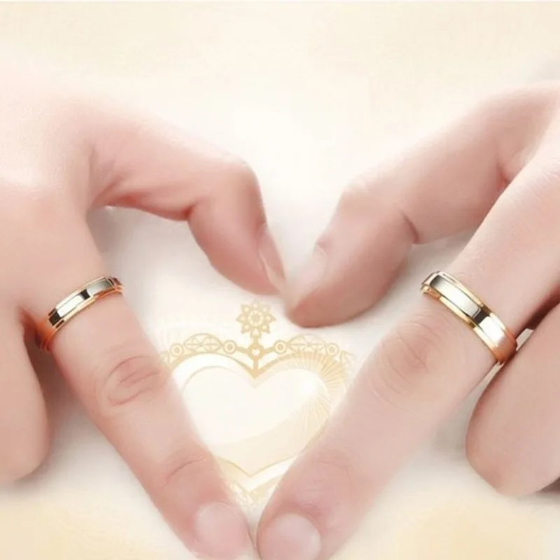 fashion trendy promise wedding engagement rings couple ring for lovers set