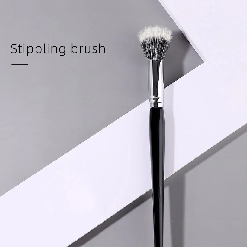 Face vegan wooden handle synthetic hair private label stippling