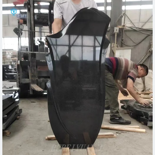 Shanxi black granite carving funeral Russian monument tombstone