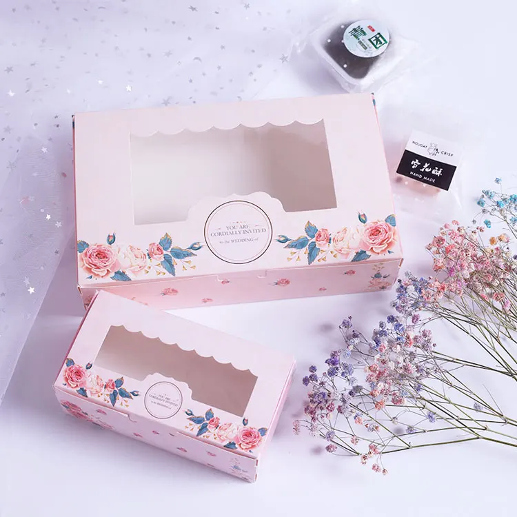 Spring Style Baking Cranberry Cupcake Cake Paper Box Packaging For Chocolate Cake Muffin Biscuits