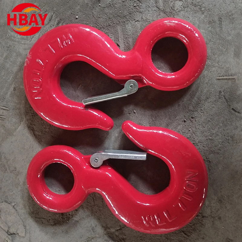 forged 320a lifting eye hoist hook with safety latch Lifting Chain Sling Lift Hook For Sale