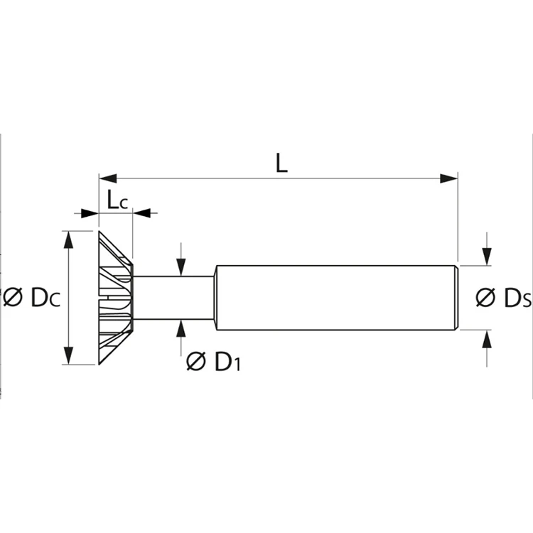 Milling Carving Cutter Dovetail milling cutter, form C 45 degrees 16 mm  For Milling Machine