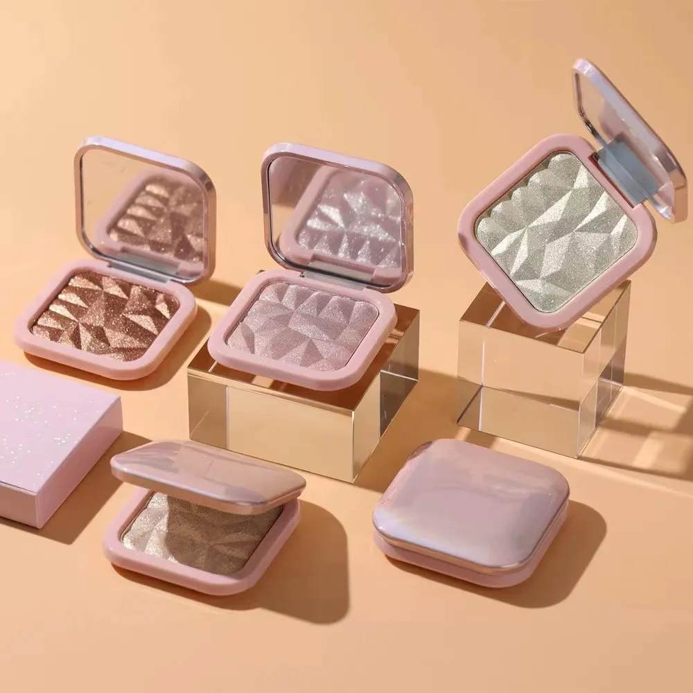 Custom Own Logo Pressed Blusher Cute Shell Glitter Make Up Organic Highlight Blush