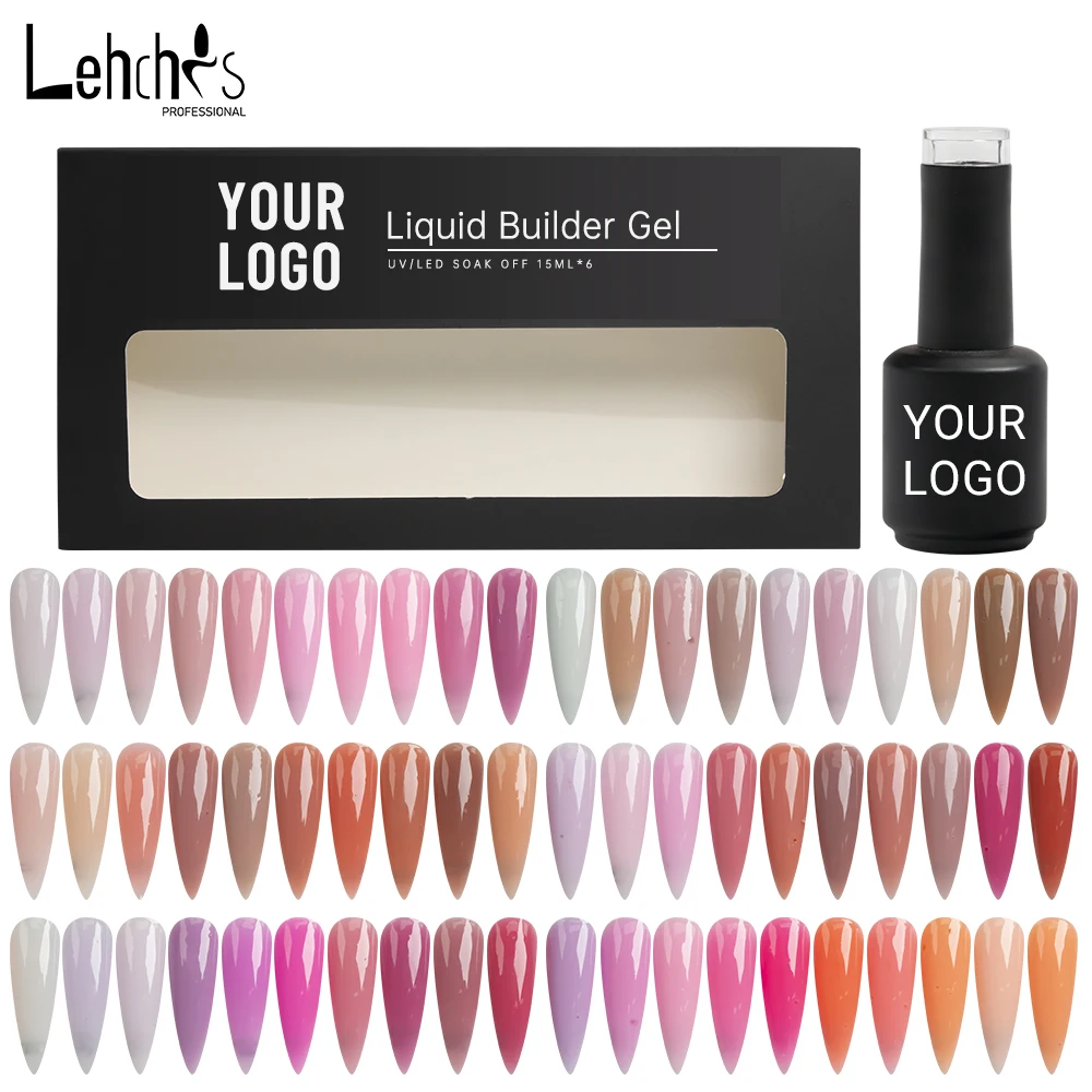 Lehchis 72 Colors HEMA Free Self Leveling Acrylic Extension Gel Liquid Milky White Jelly BIAB Gel Polish Builder in Bottle