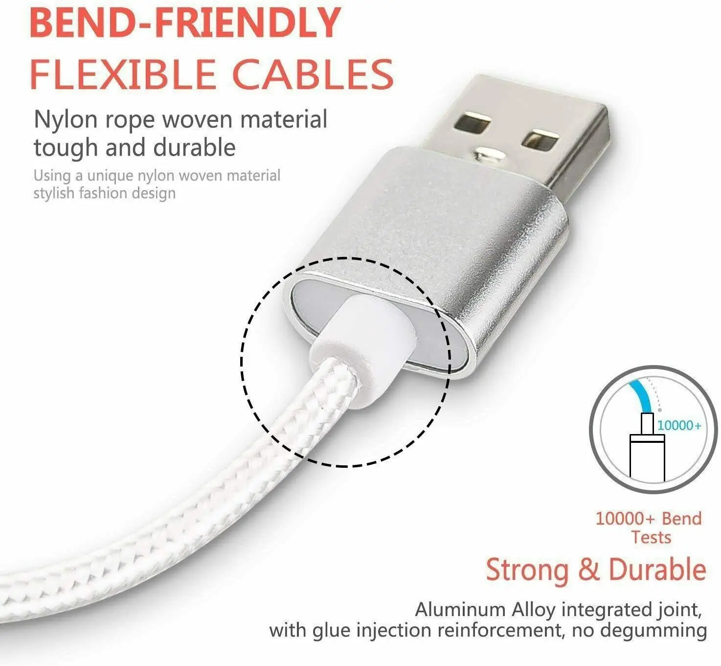 1 м 2 3 сверхмощный нейлоновый Плетеный Micro USB V8 Тип C 8 Pin для IP X 11 12 XS зарядное устройство кабель синхронизации данных и
