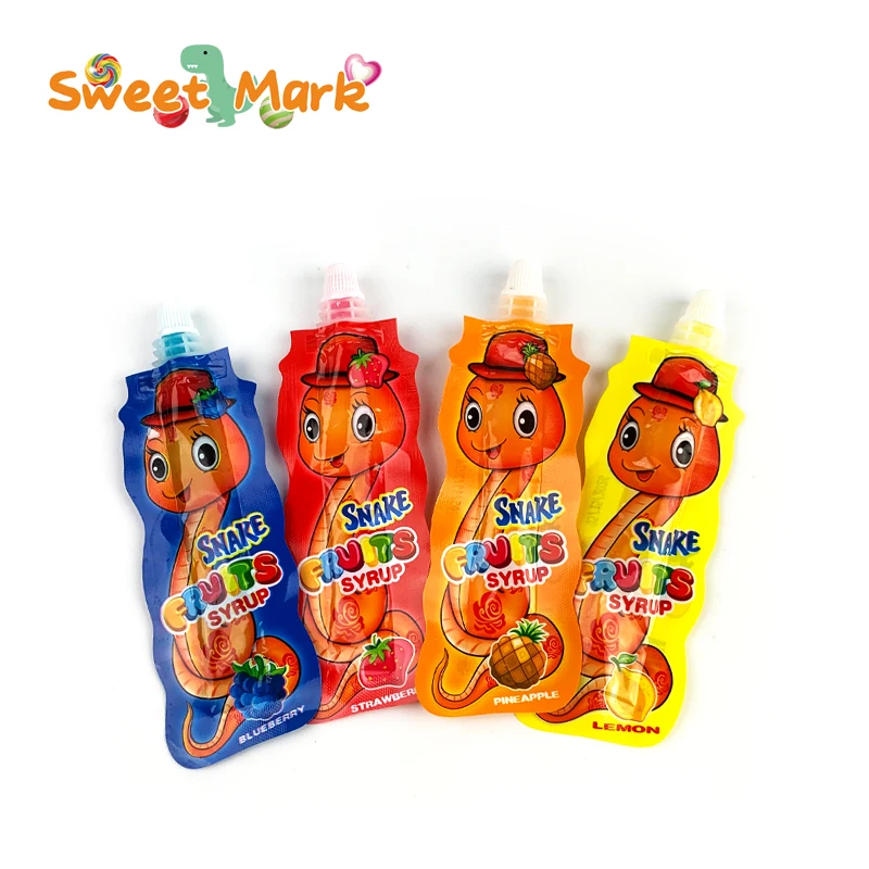 Assorted fruit flavored Snake syrup candy jam candy