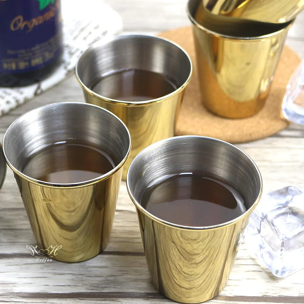 80ml Small Metal Wine Cup for Bar Party Cocktail Restaurant Barware Drinking Mug Mini Espresso Cups Stainless Steel Shot Glasses