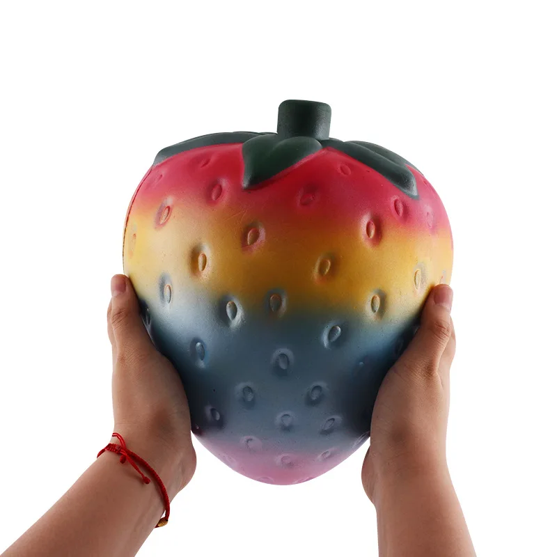 Squishies Jumbo Радужная клубника кавайные мягкие сжимаемые медленно восстанавливающие форму игрушки для снятия стресса