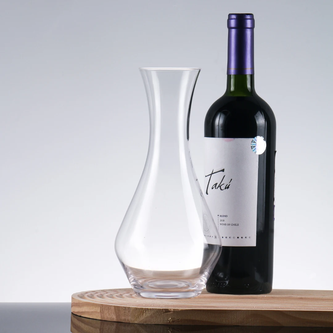 Private Label Custom Hand Blown Clear Glass Wine Carafe Wine Decanter As a Gift Or At Home