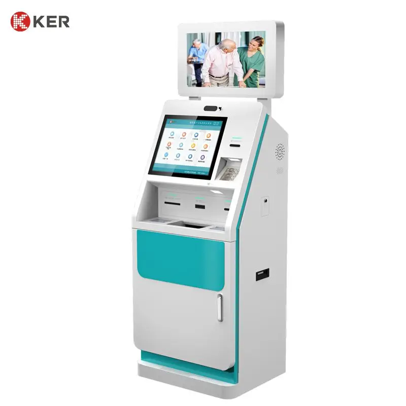 Smart Digital Card Reader Selfservice Terminal Printer Kiosk Cash Accept Self Service Check Out Hospital Kiosk