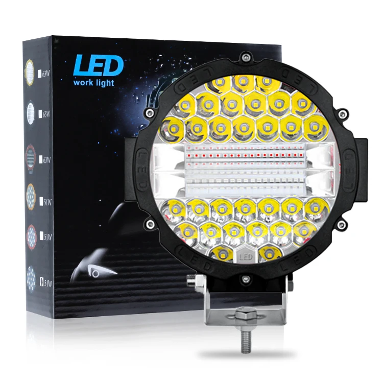 51 Watts red blue flash high waterroofrate spot led flood working Light 7inch Round Shape Led Work Light