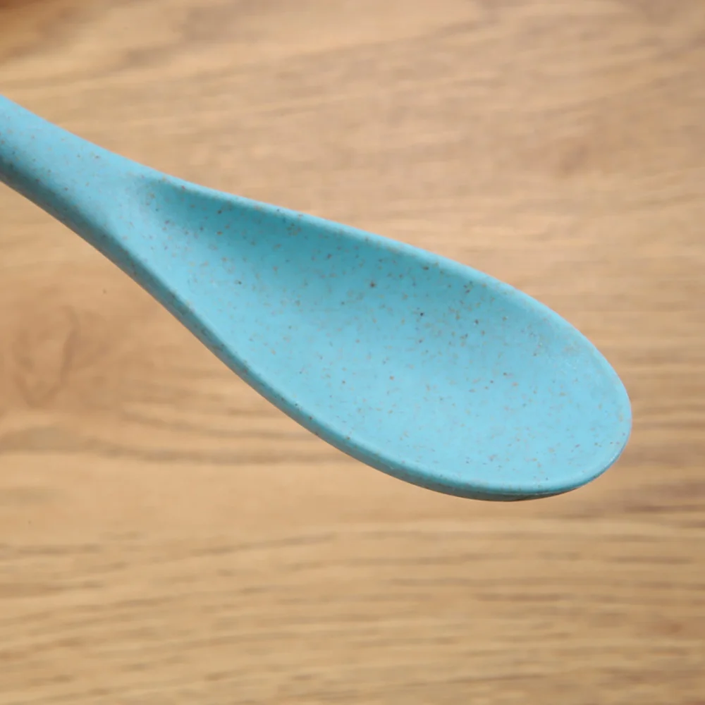 Cheap Price Popular Products 2021 Wheat Straw Knife Fork Spoon Tableware Three Piece Set Portable Tableware Set Plastic Travel G