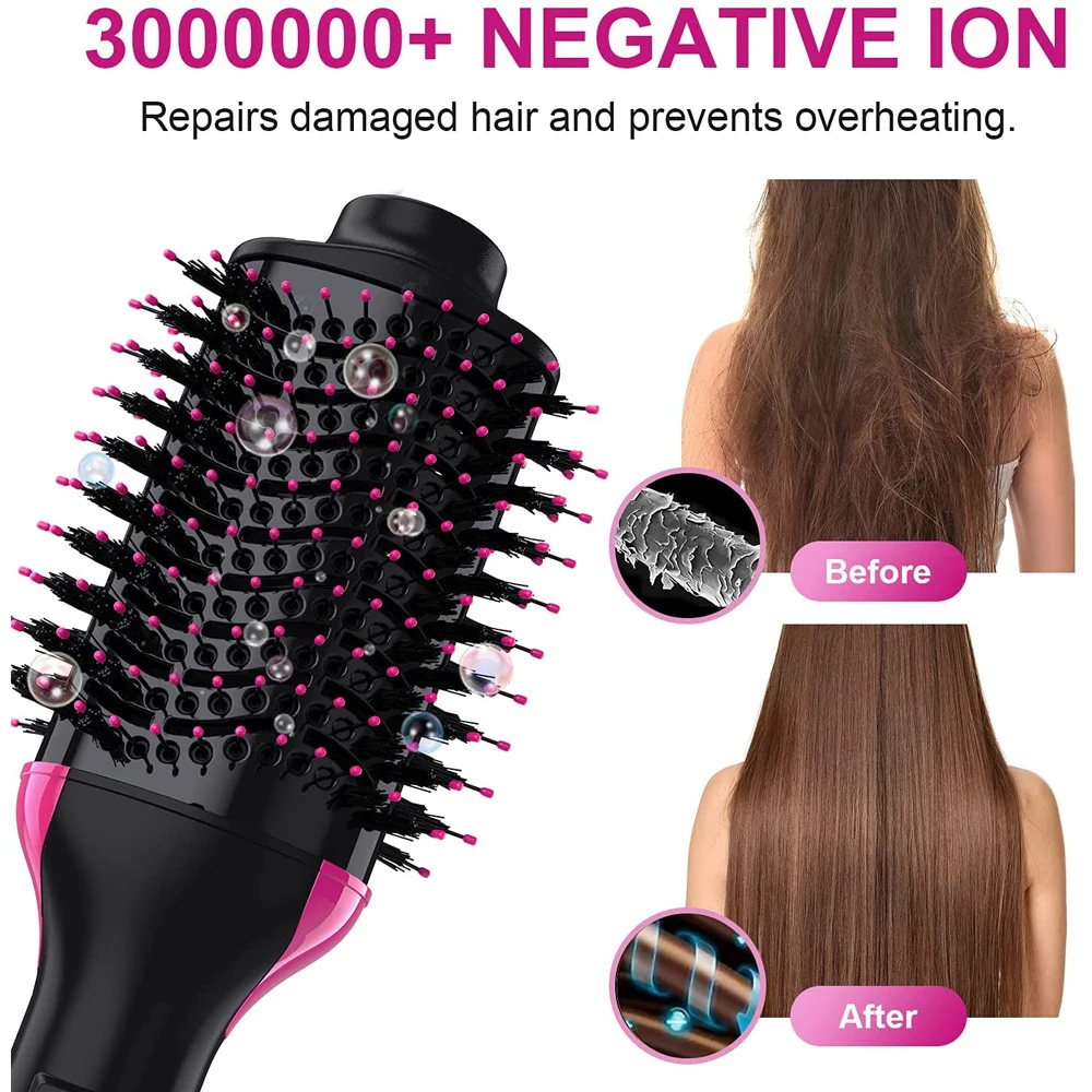 2024 New Professional Detachable Interchangeable Styler Electric hair brushes Hot Air Brush comb 1 Step Hair Dryer Brush set