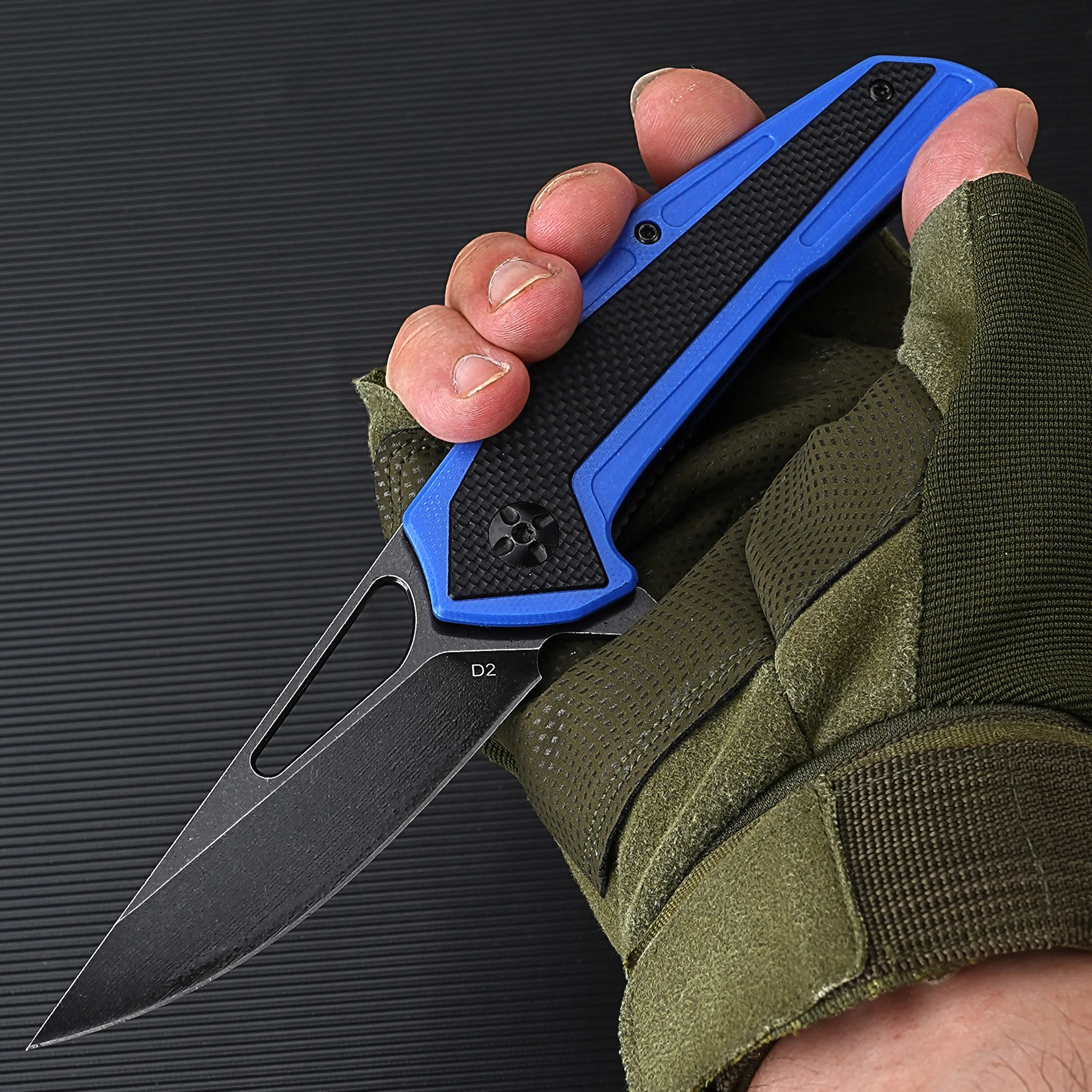 New Style D2 Steel Folding Pocket Knife Black G10 Handle Portable Edc Self Defense Survival Camping Outdoor Knife