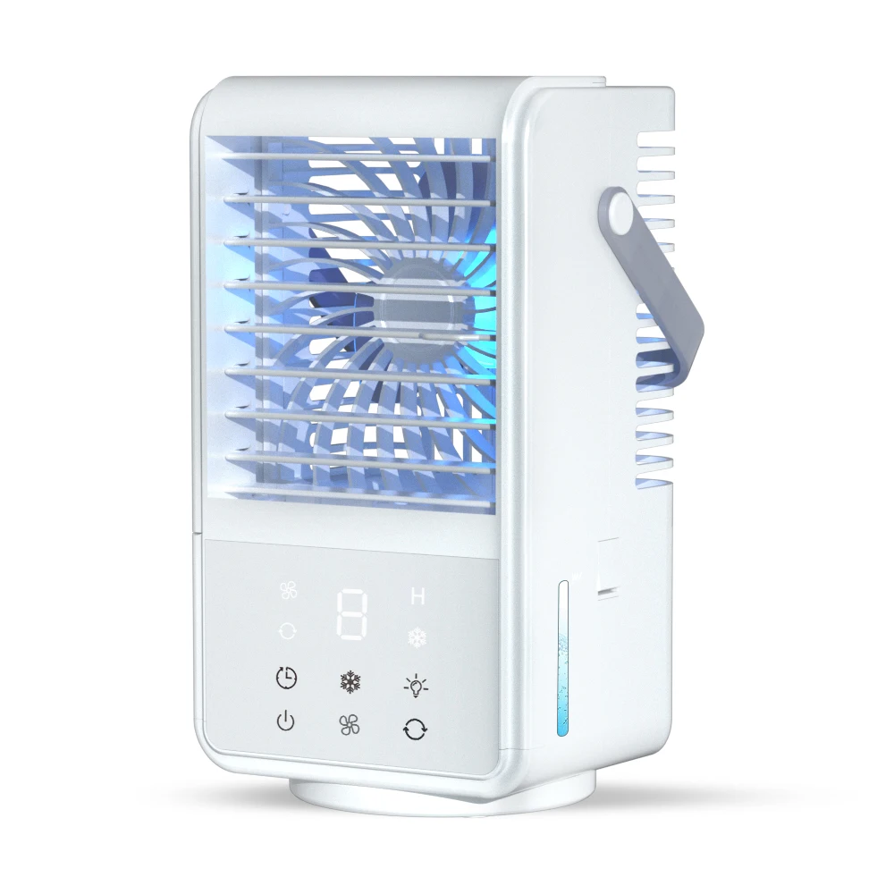 Portable Air Cooler Fan Mini Air Conditioner Fan for Indoor Camping with 1-9H Timer ,3 Speeds,Water Ice Spray Fan