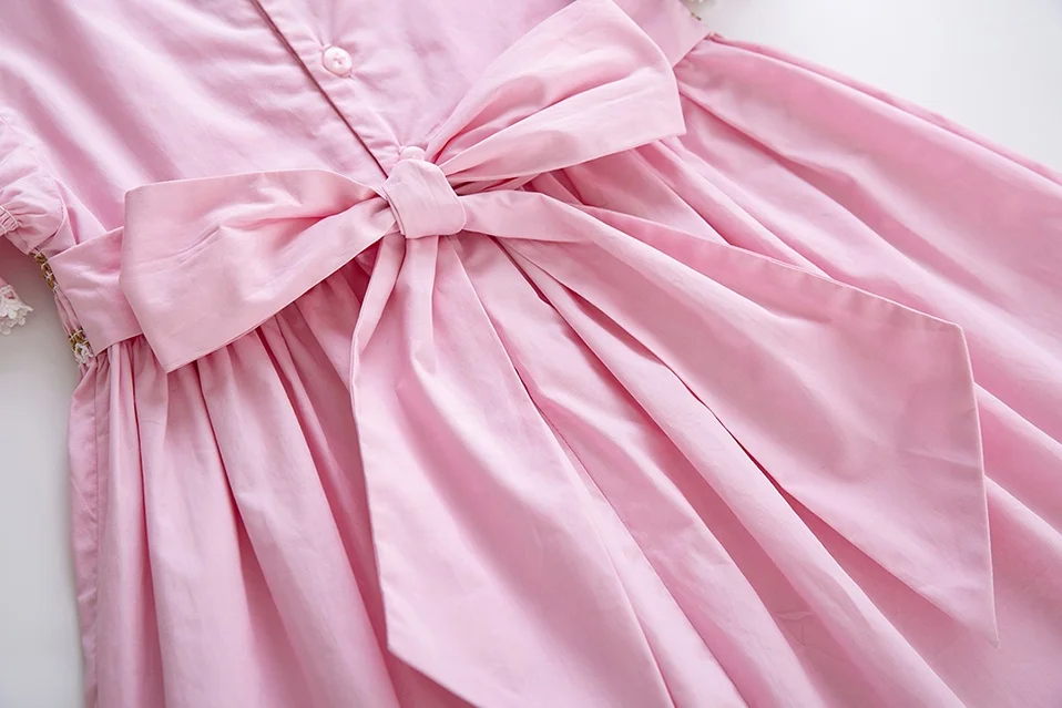 2023 Summer Children Toddler Girls Bridesmaid Princess Birthday Smocked Dresses for Baby Girls Clothes Size 2-12Y Ready to Ship