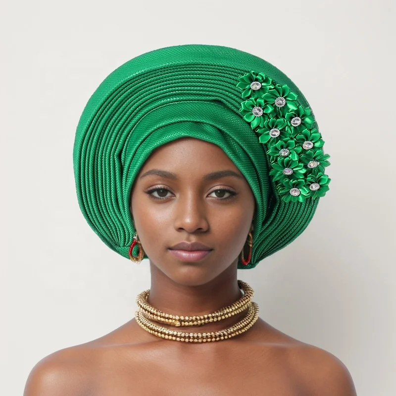 2024 New Bonnet Femme Gele Headtie Already Made Nigerian Turbans For Women African Head Wrap Fashion Cap